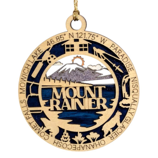 3.5" Mount Rainier Ornament / Car Charm - USA Made