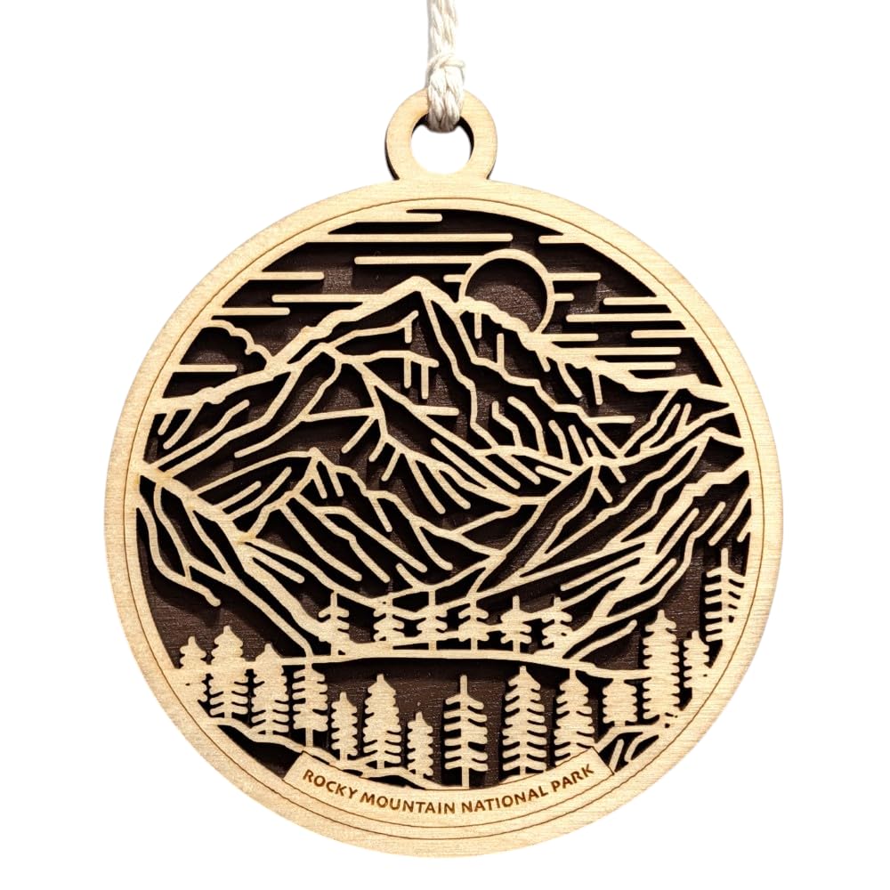 Rocky Mountain National Park 3.5" Wood Christmas Ornament