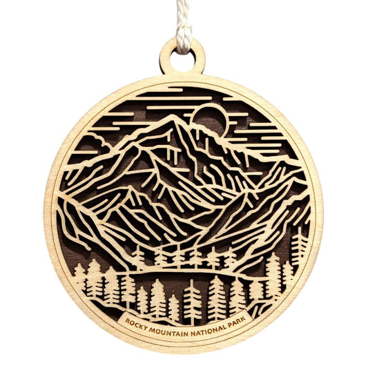 Rocky Mountain National Park 3.5" Wood Christmas Ornament
