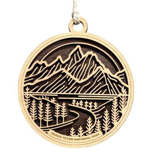 Grand Teton National Park 3.5" Wooden Ornament
