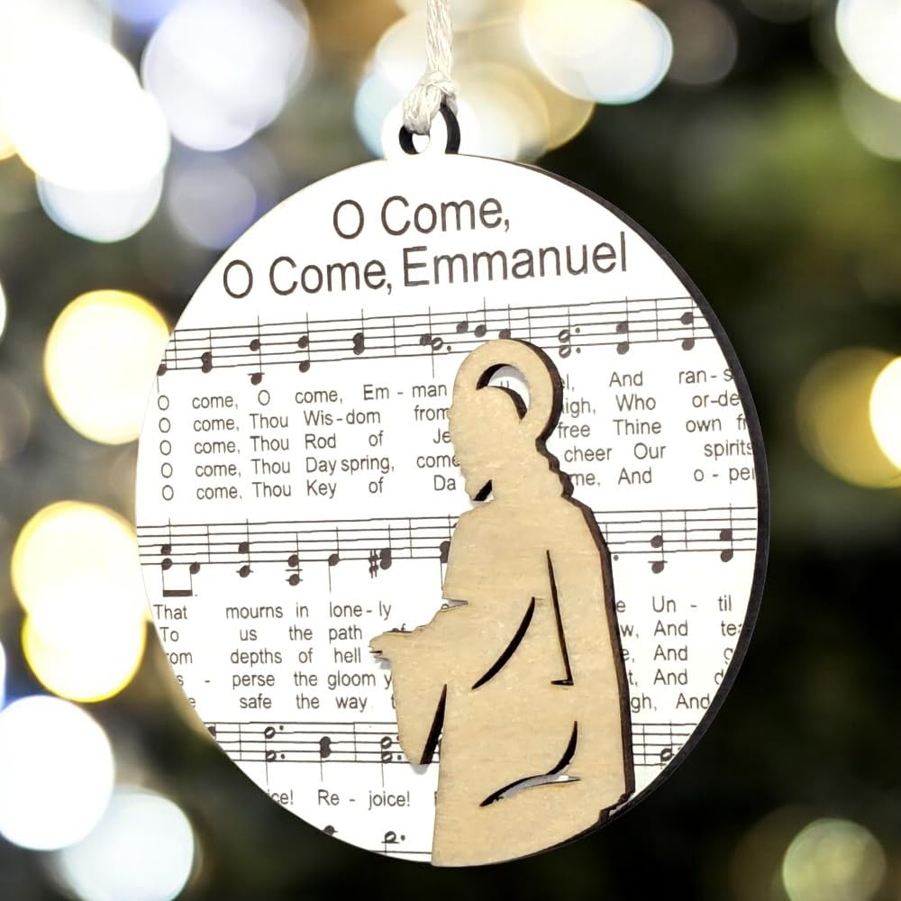 3.5" O Come Emmanuel Robed Figure Ornament - USA Made