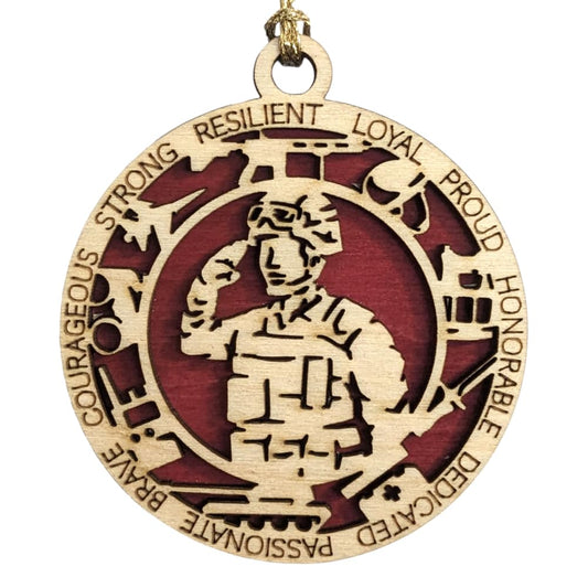 3" Marines Inspired Male Soldier Ornament, Field, Icons
