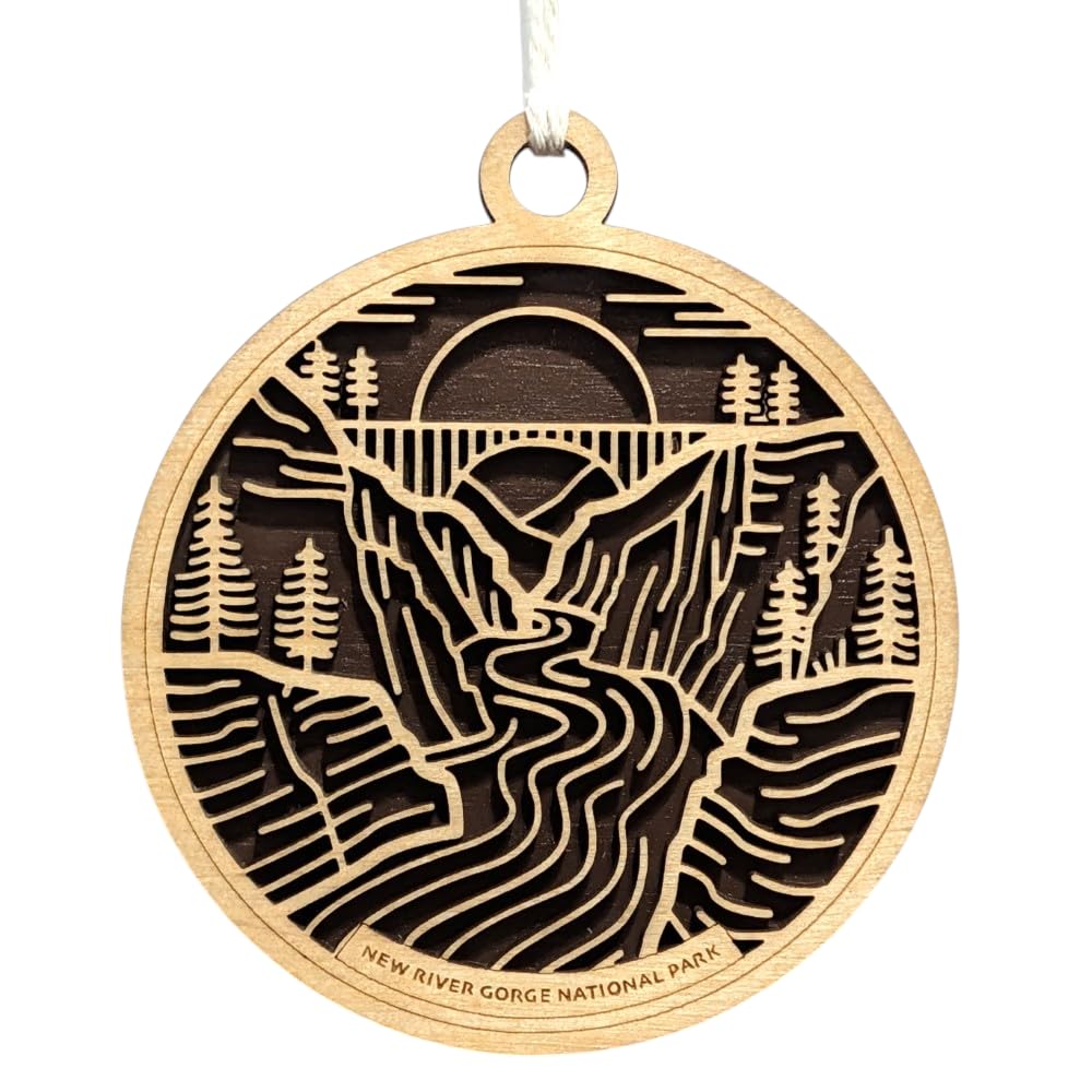 New River Gorge National Park 3.5" Wood Christmas Ornament