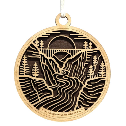 New River Gorge National Park 3.5" Wood Christmas Ornament