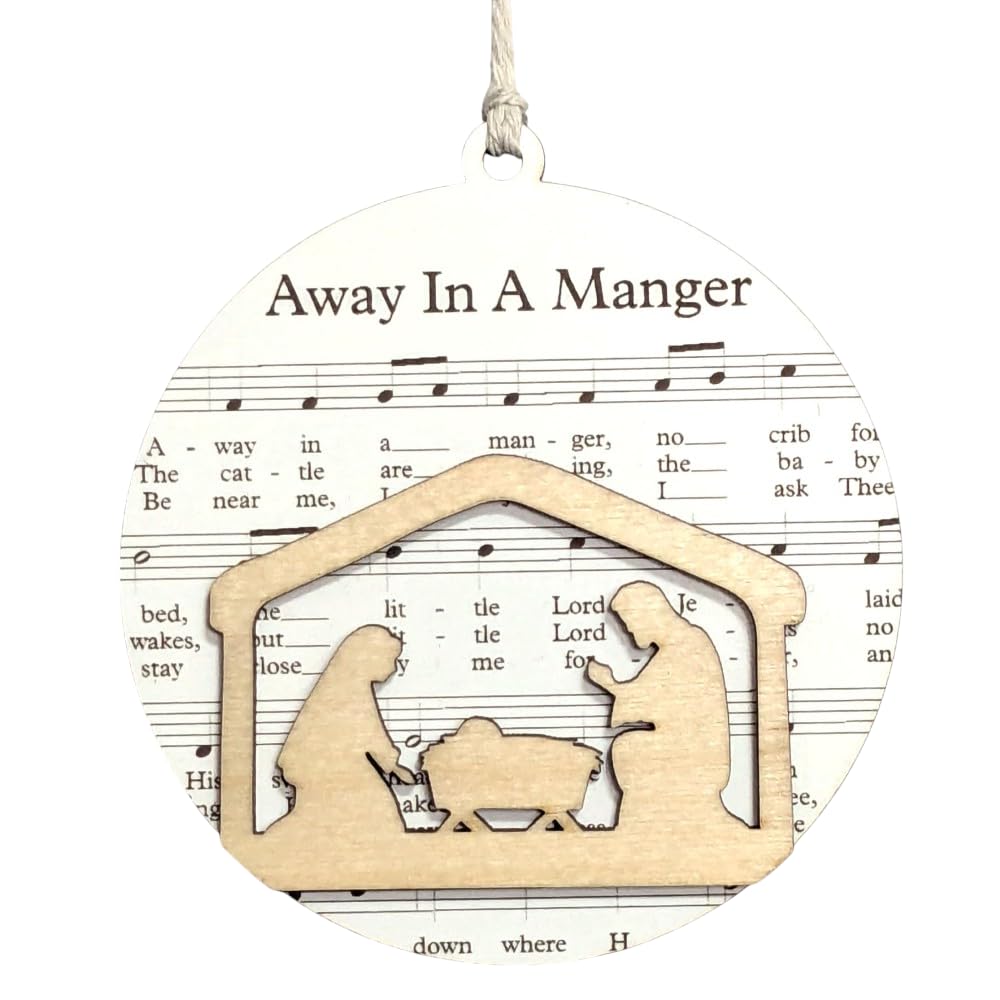 3.5" Away in a Manger Nativity Christmas Ornament - USA Made