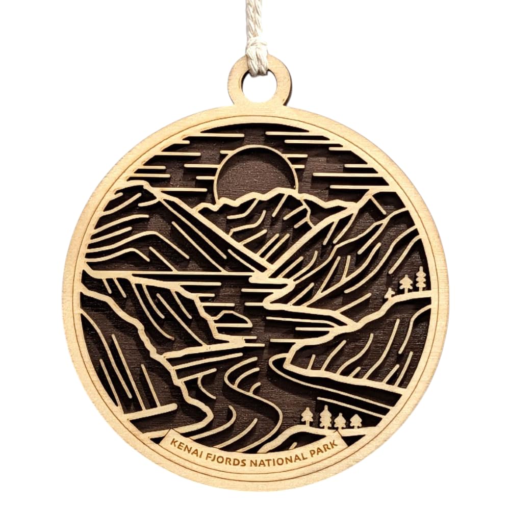 Kenai Fjords National Park 3.5" Wooden Ornament