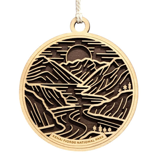 Kenai Fjords National Park 3.5" Wooden Ornament