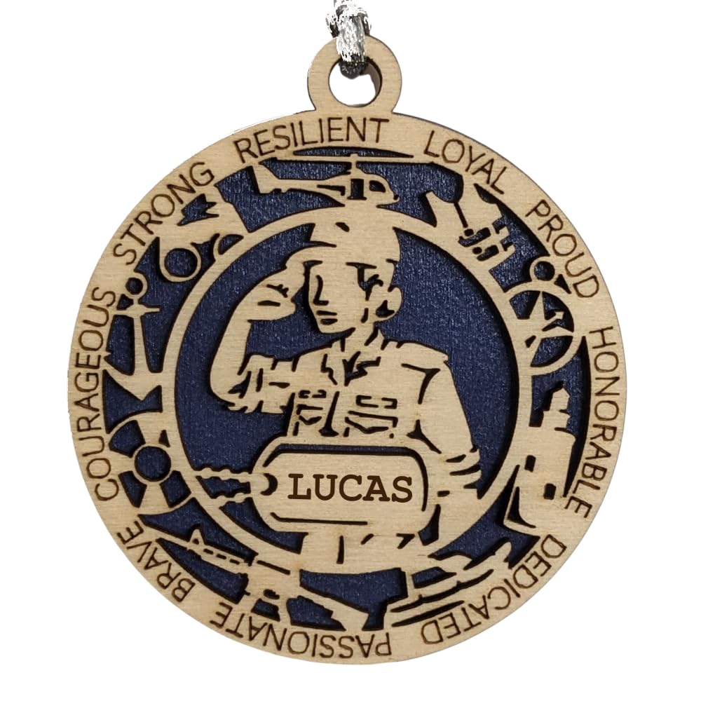 3" Coast Guard Female Ornament, Field Uniform, Icons, Dog Tag
