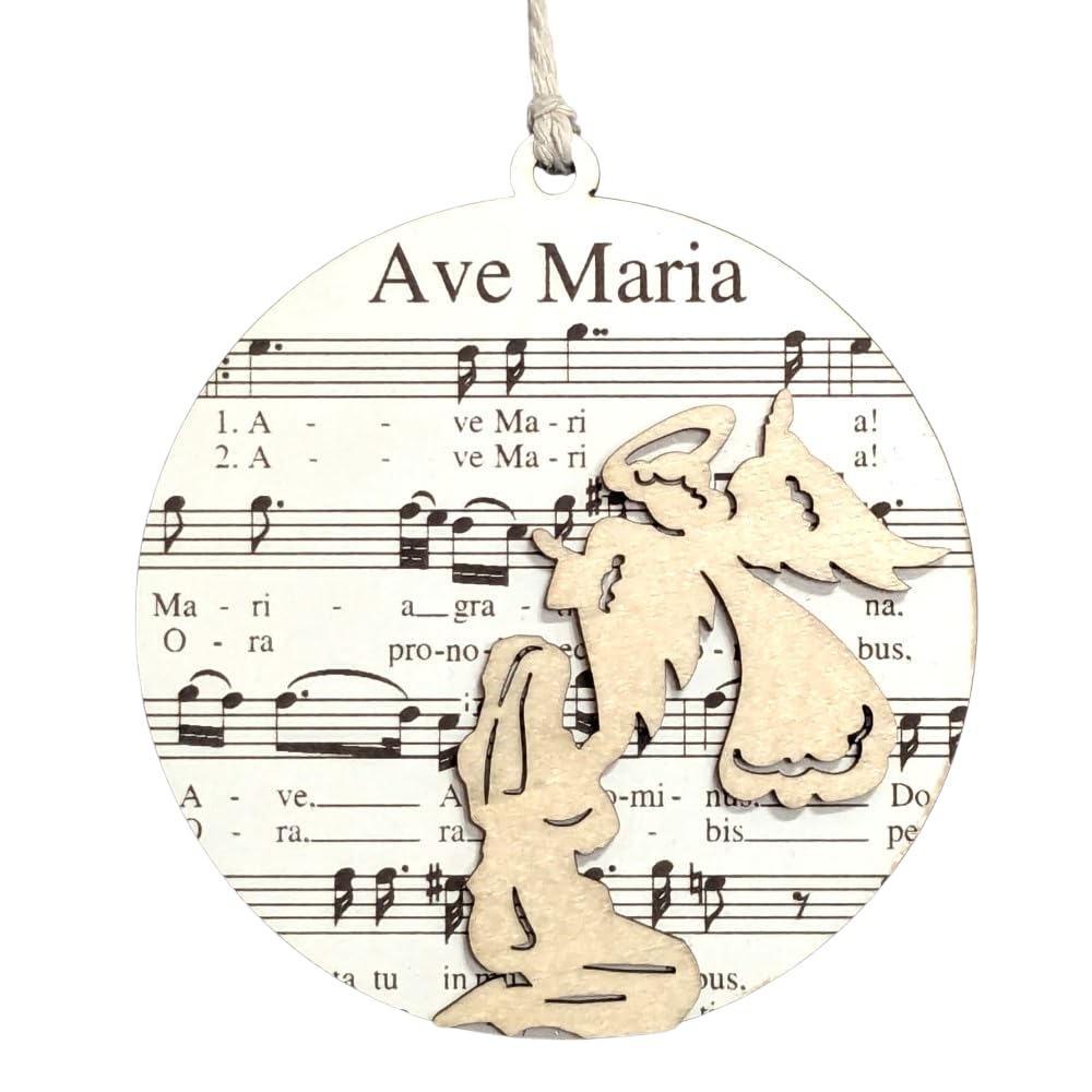 3.5" Ave Maria Sheet Music Christmas Ornament - USA Made