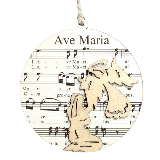 3.5" Ave Maria Sheet Music Christmas Ornament - USA Made