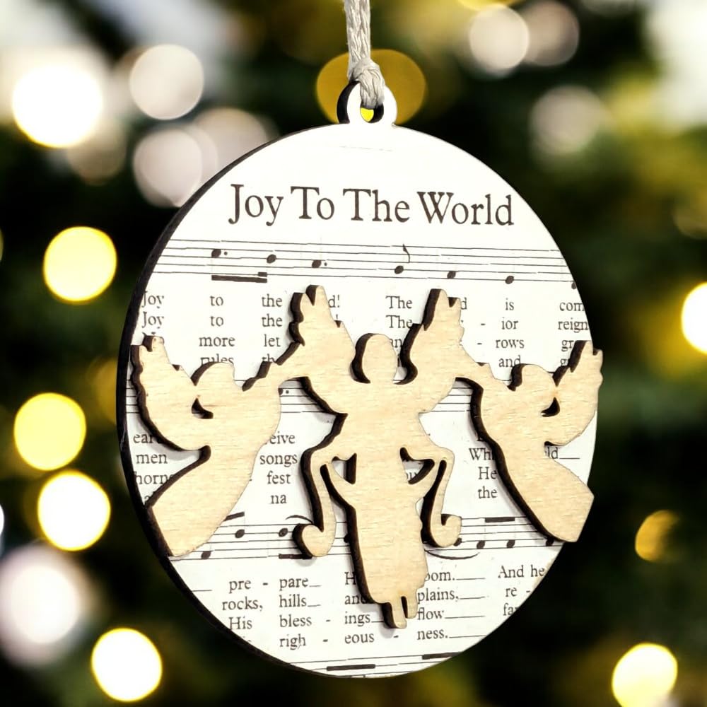 3.5" Joy to the World Angels Christmas Ornament - USA Made