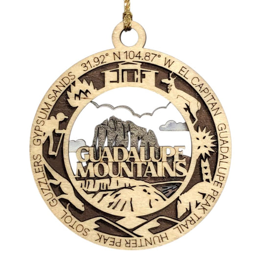 3.5" Guadalupe Mountains Ornament / Car Charm - USA Made