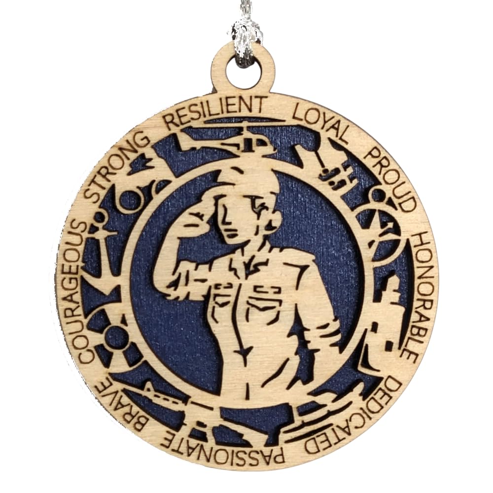 3" Coast Guard Female Sailor Ornament, Field Uniform, Icons