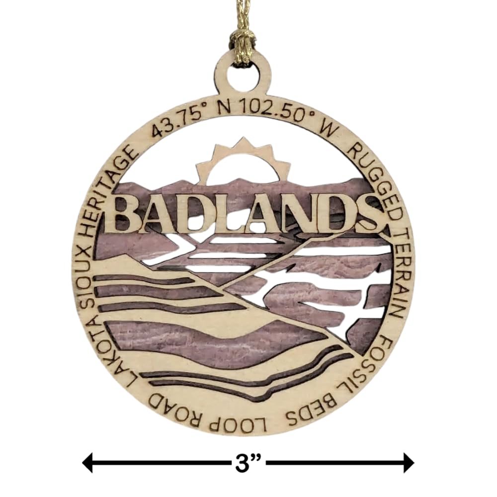 3" Badlands National Park Ornament / Car Charm - USA Made