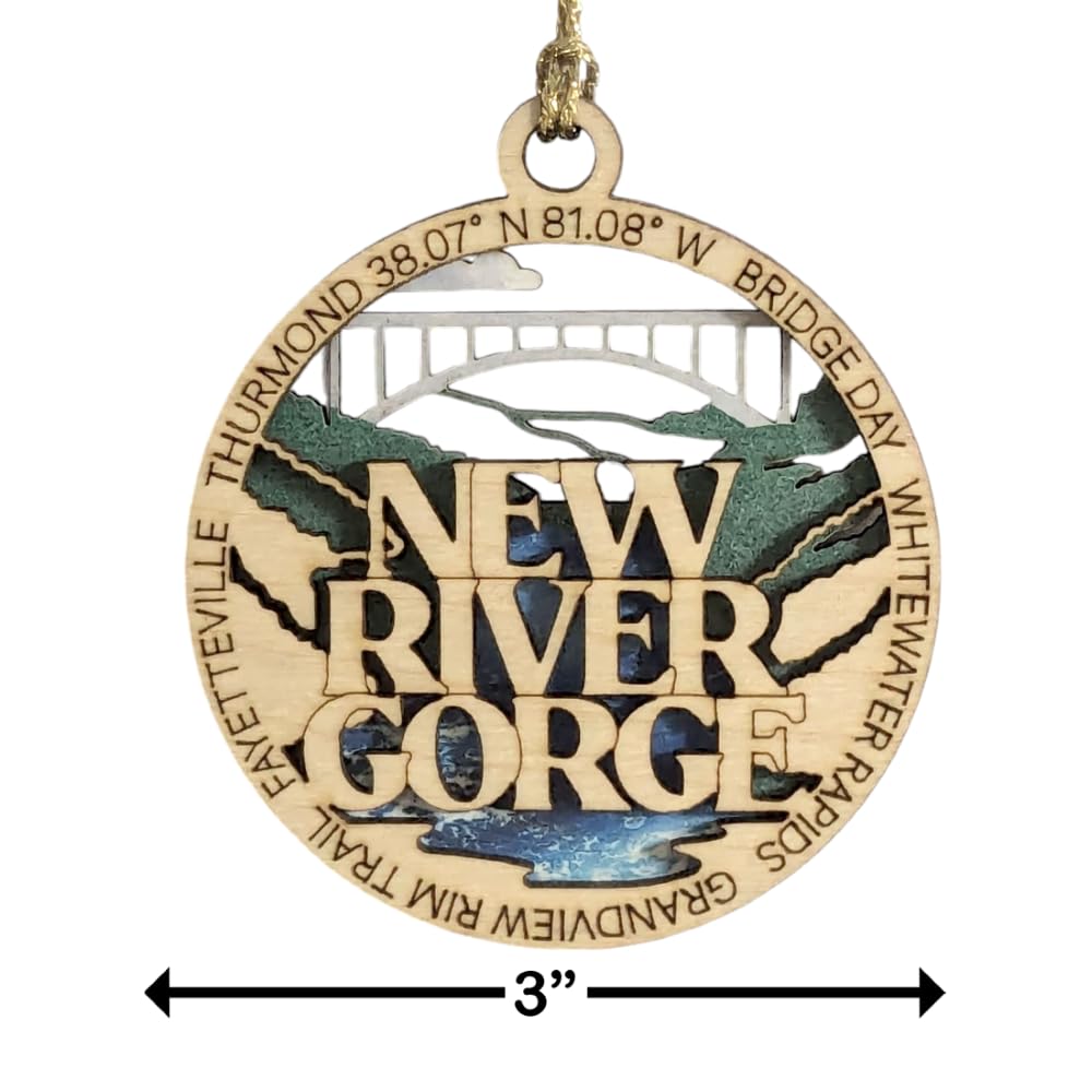 3" New River Gorge Ornament / Car Charm - USA Made
