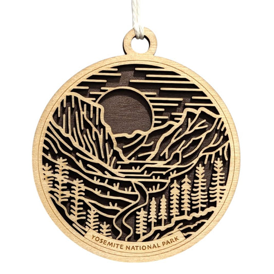 Yosemite National Park 3.5" Wood Christmas Ornament
