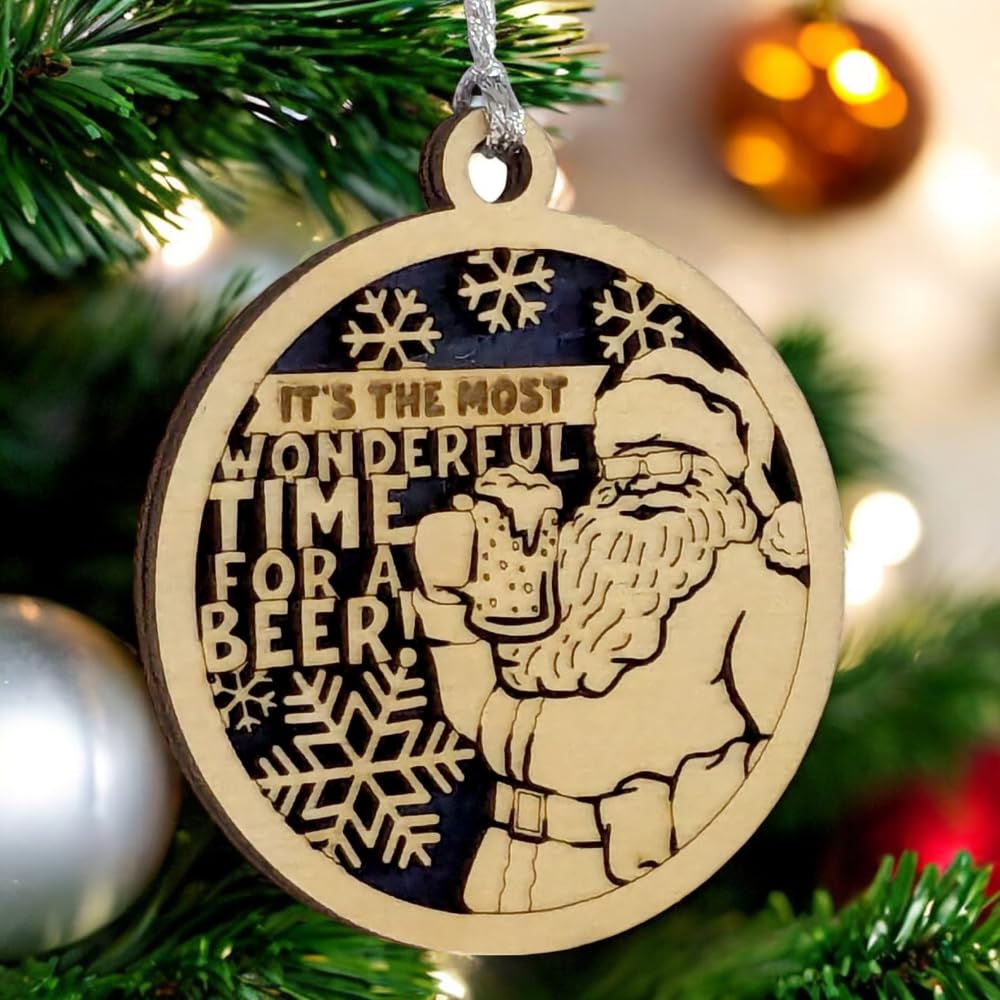 3" Santa Beer Christmas Ornament
