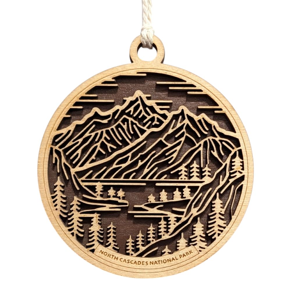 North Cascades National Park 3.5" Wood Christmas Ornament