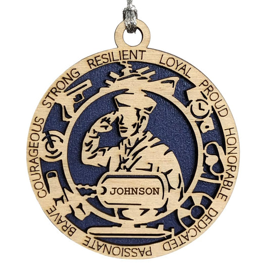 3" Navy Male Ornament, Field Uniform, Icons, Dog Tag