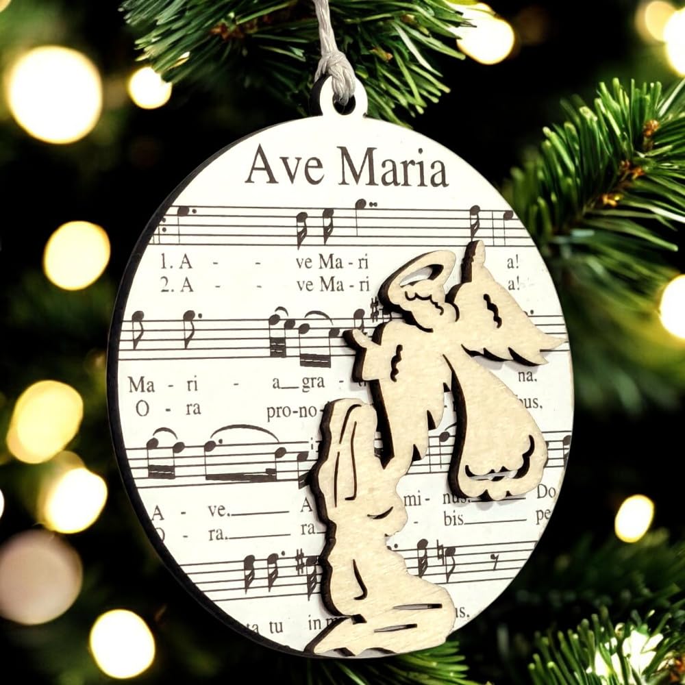 3.5" Ave Maria Sheet Music Christmas Ornament - USA Made