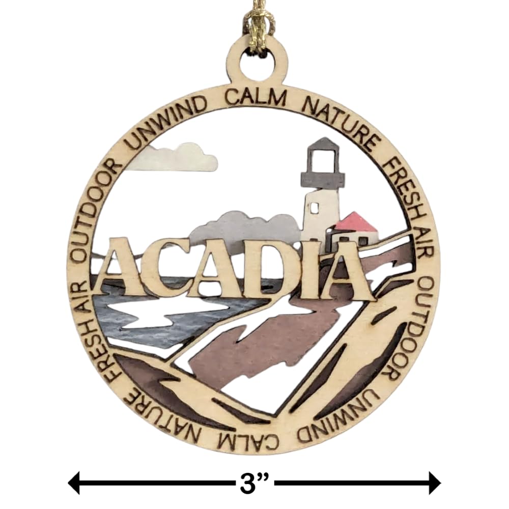 3" Acadia National Park Ornament / Car Charm - USA Made