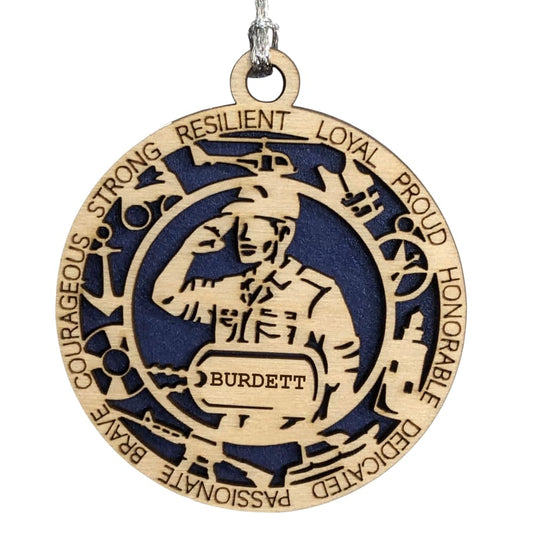 3" Coast Guard Male Ornament, Field Uniform, Icons, Dog Tag