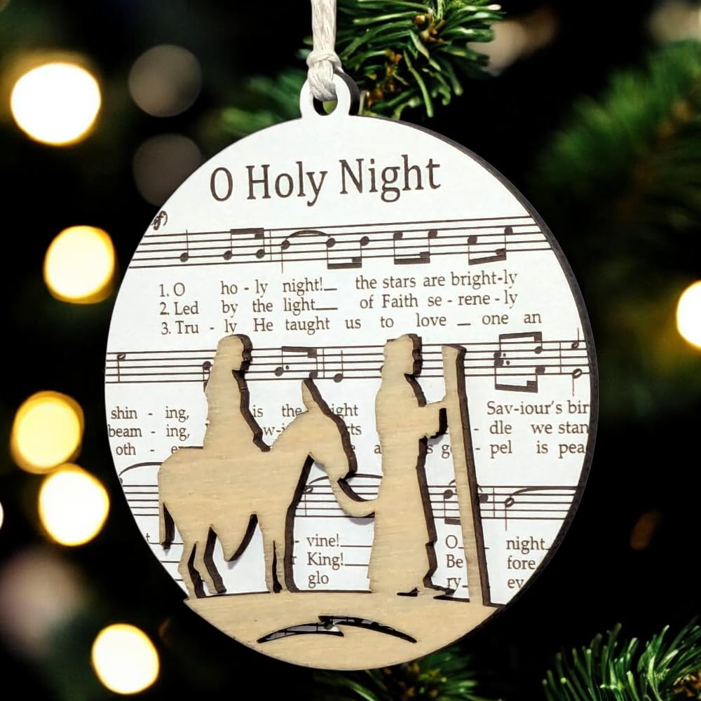 3.5" O Holy Night Nativity Journey Ornament - USA Made