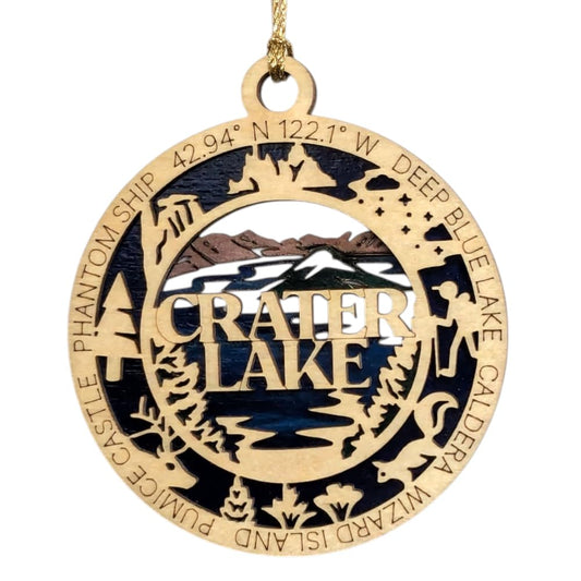 3.5" Crater Lake National Park Ornament / Car Charm - USA Made