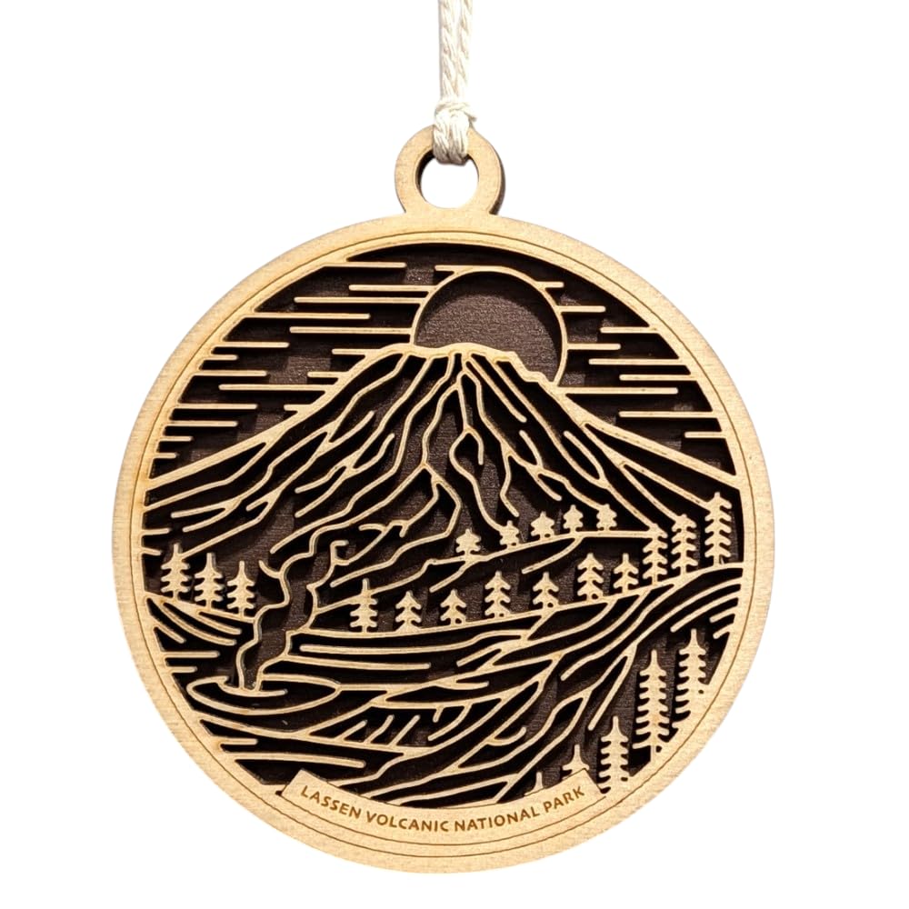 Lassen Volcanic National Park 3.5" Wooden Ornament