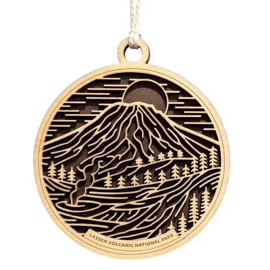 Lassen Volcanic National Park 3.5" Wooden Ornament