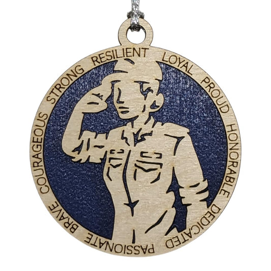3" Coast Guard Female Sailor Ornament, Field Uniform