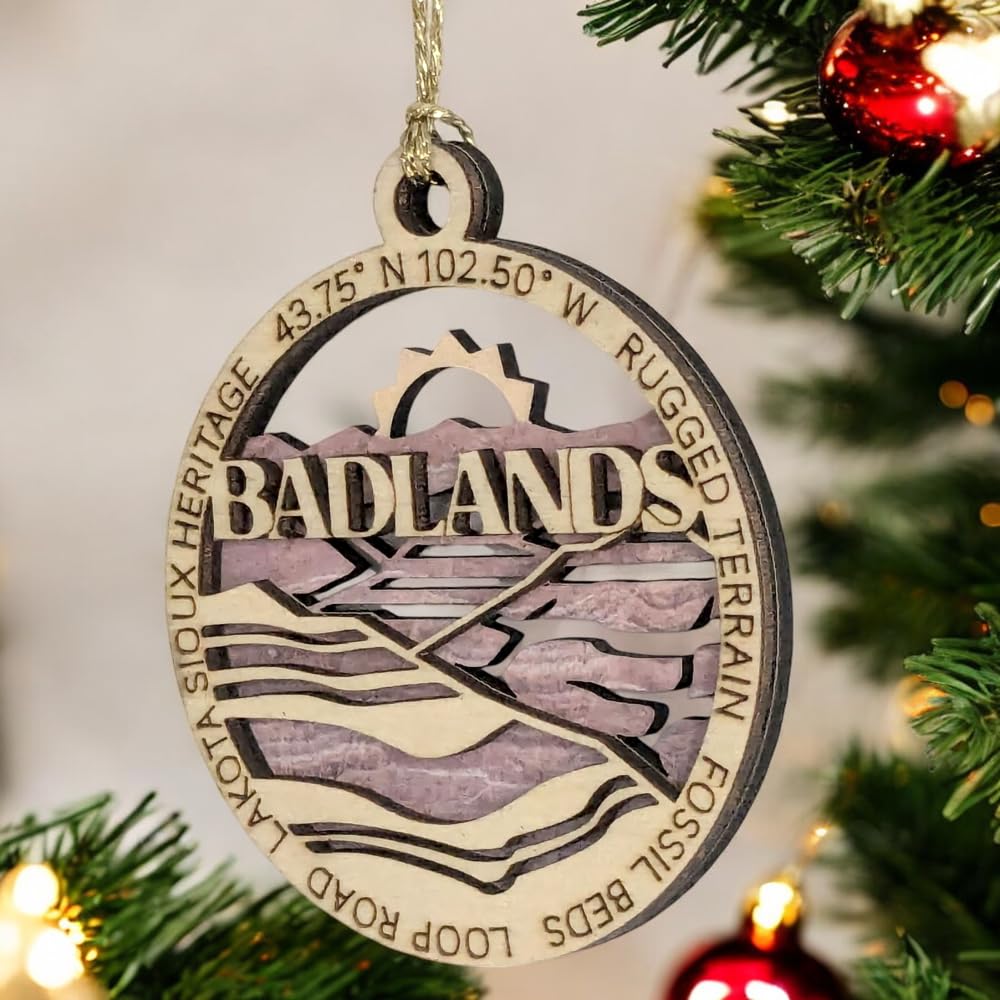 3" Badlands National Park Ornament / Car Charm - USA Made
