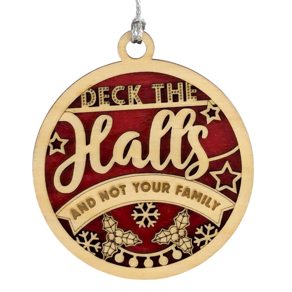 3" "Deck the Halls" Funny Christmas Ornament