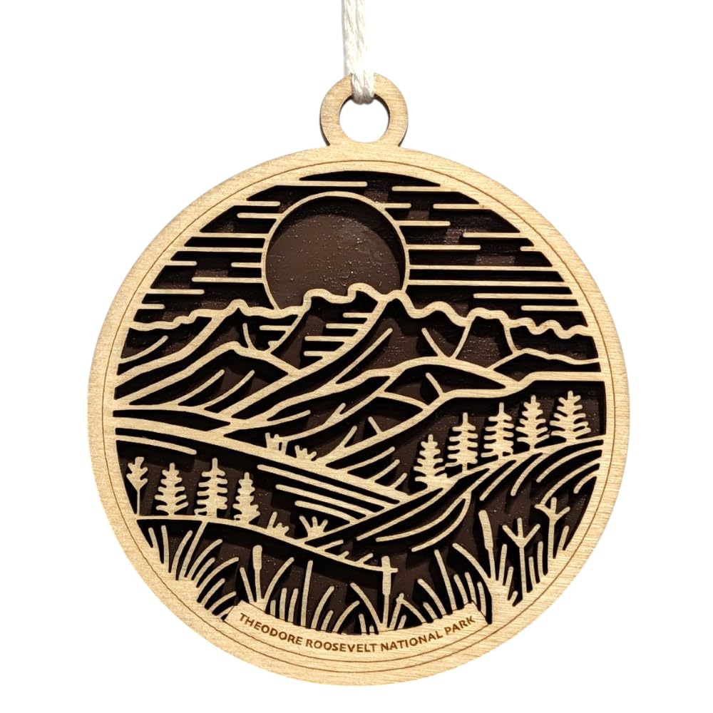 Theodore Roosevelt National Park 3.5" Wood Ornament