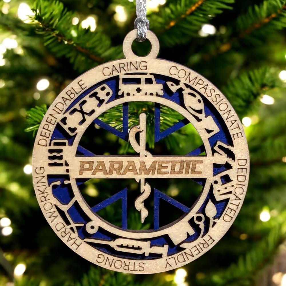 3" Paramedic Wood Christmas Ornament - Cut Layer