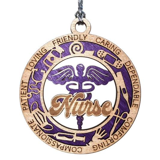 3" Nurse Caduceus Christmas Ornament