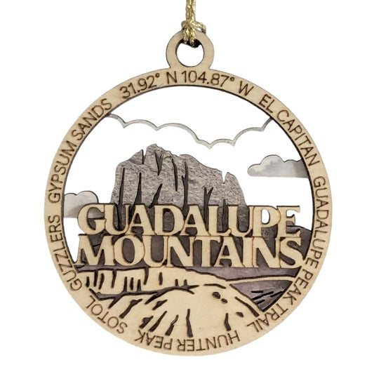 3" Guadalupe Mountains Ornament / Car Charm - USA Made