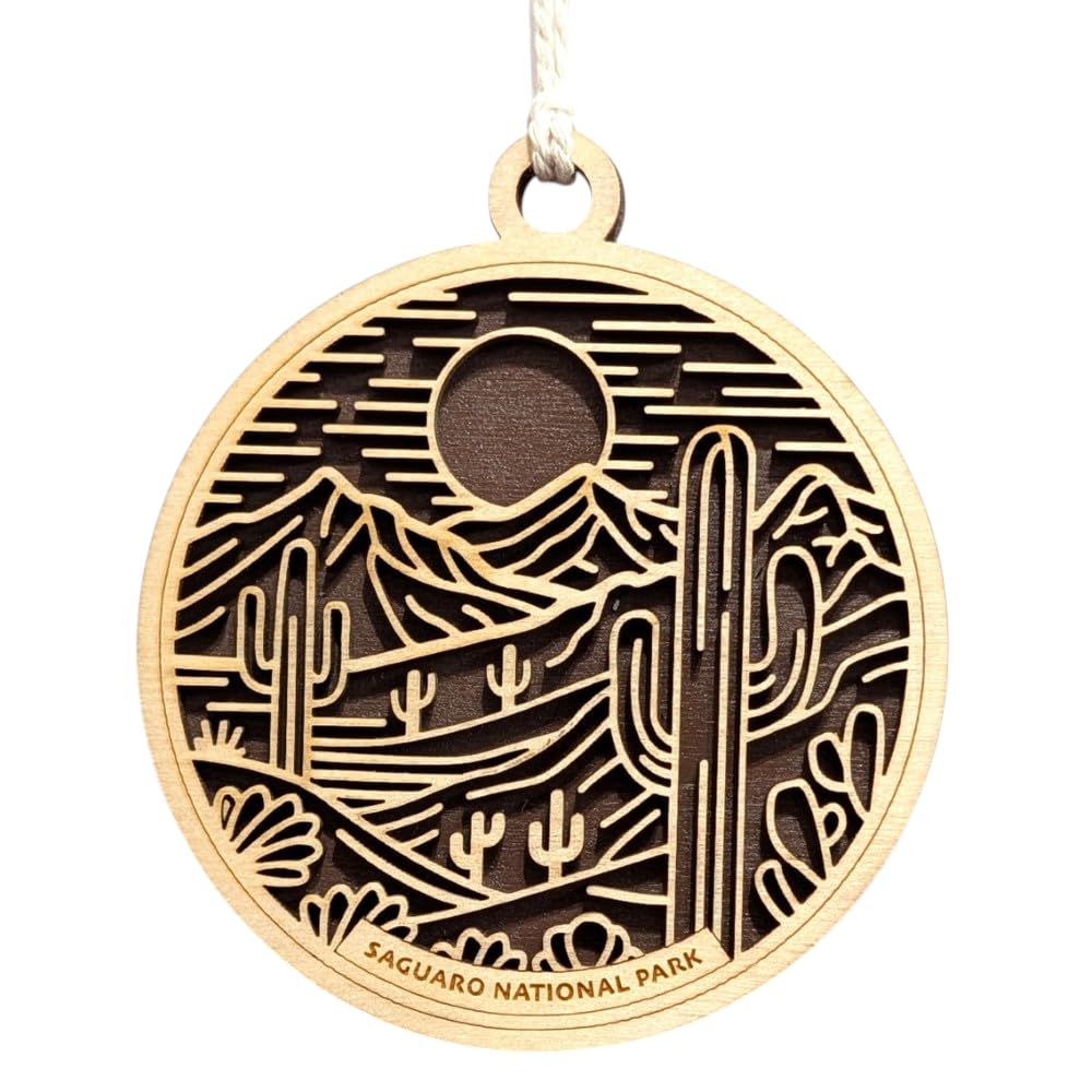 Saguaro National Park 3.5" Wood Christmas Ornament