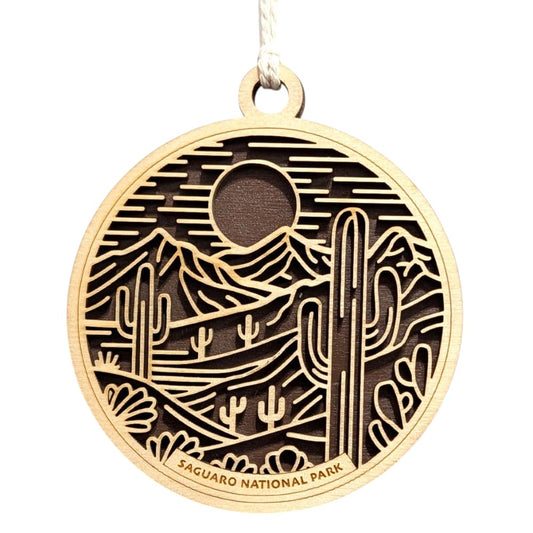 Saguaro National Park 3.5" Wood Christmas Ornament