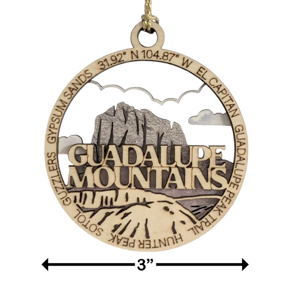 3" Guadalupe Mountains Ornament / Car Charm - USA Made