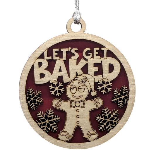3" "Let's Get Baked" Gingerbread Ornament