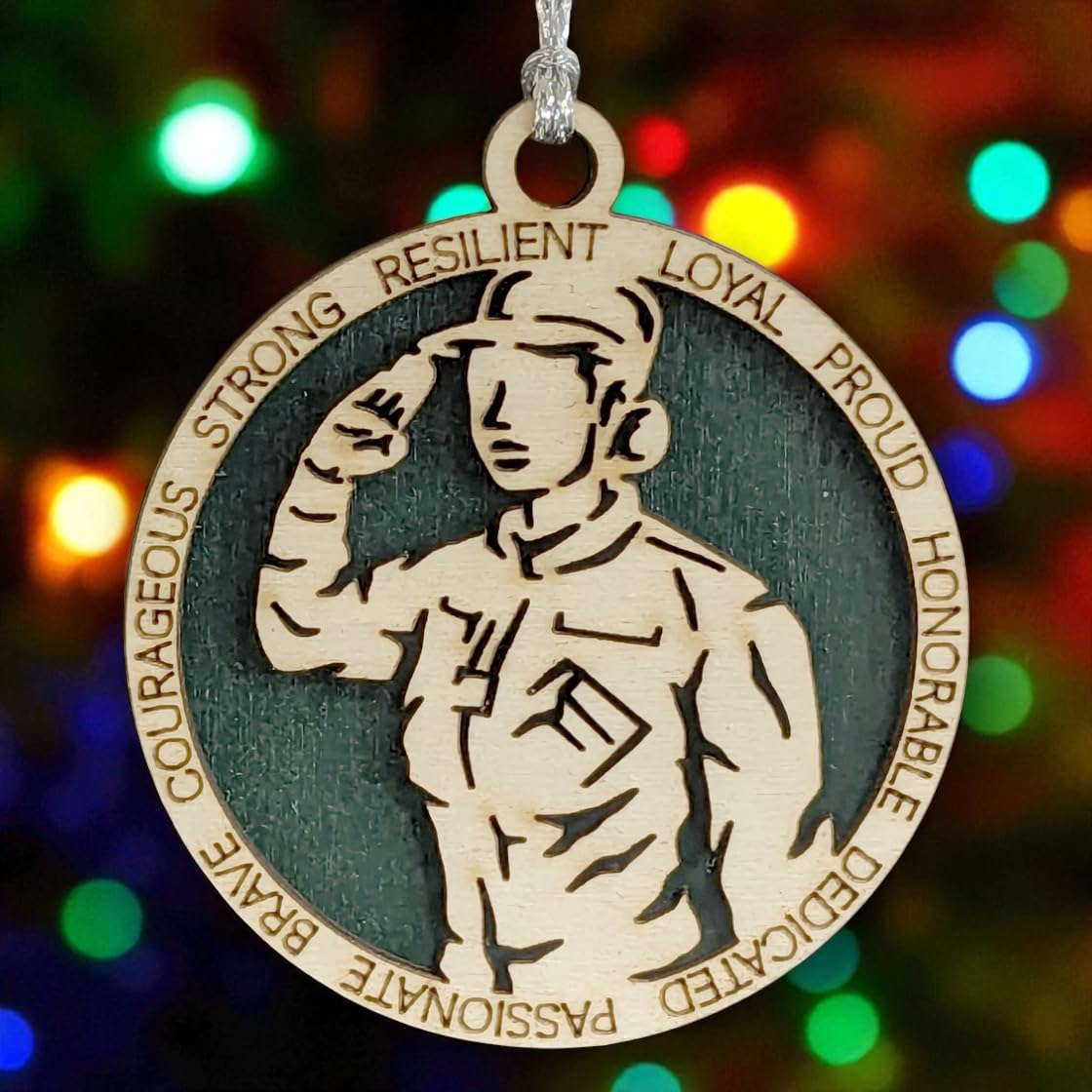 3" Female Army Soldier Dress Ornament
