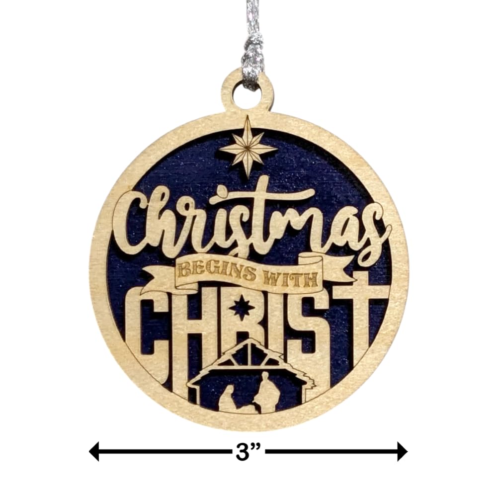 3" Christmas Begins with Christ Ornament