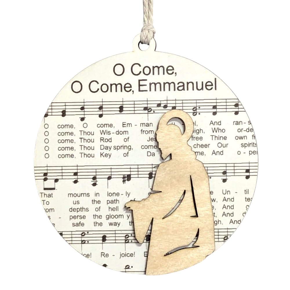 3.5" O Come Emmanuel Robed Figure Ornament - USA Made