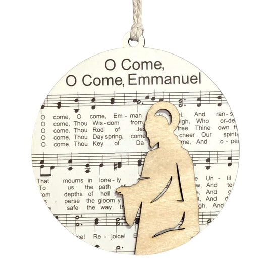 3.5" O Come Emmanuel Robed Figure Ornament - USA Made