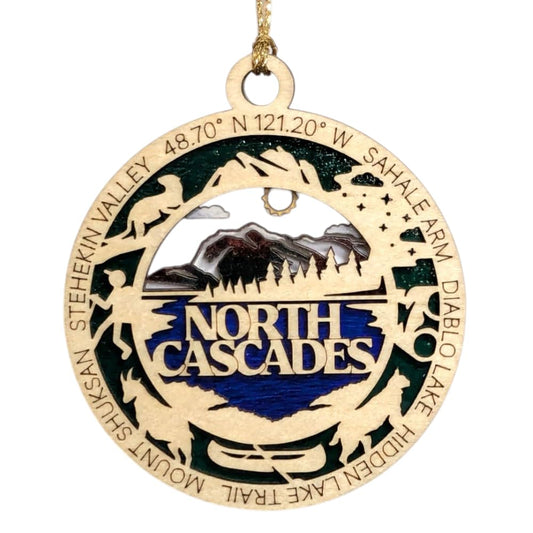 3.5" North Cascades Ornament / Car Charm - USA Made