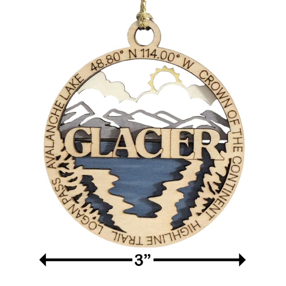 3" Glacier National Park Ornament / Car Charm - USA Made
