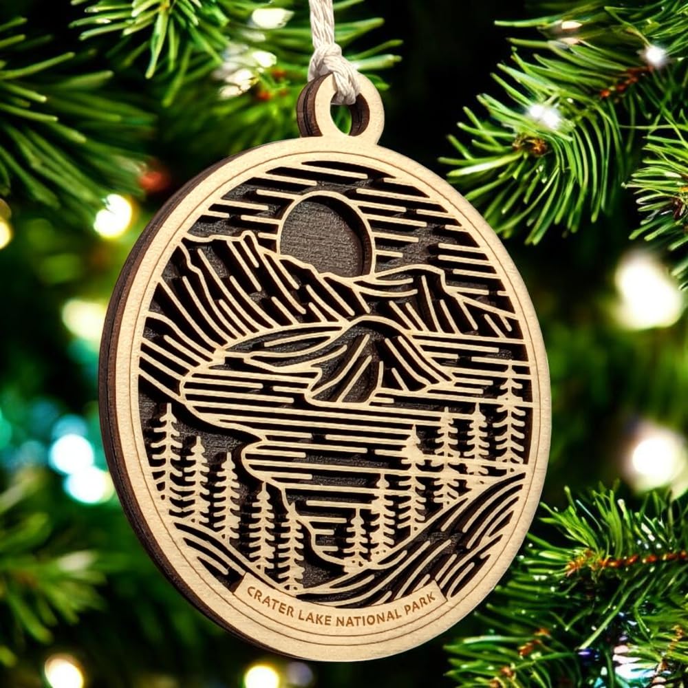 Crater Lake National Park 3.5" Wooden Ornament