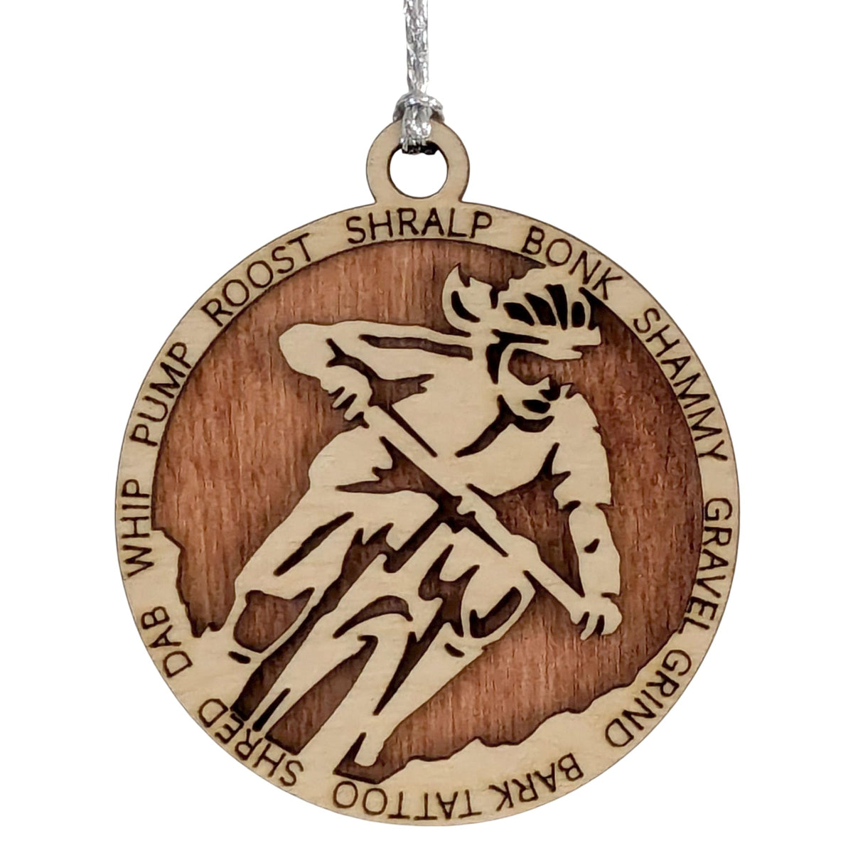 3" Female Mountain Biking Ornament