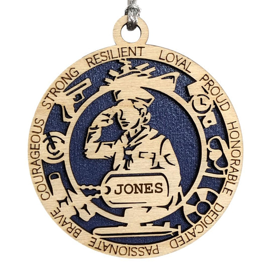 3" Navy Female Ornament, Field Uniform, Icons, Dog Tag